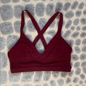 New Maroon Lululemon Sports Bra w/ Mesh Detailing